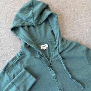 Pact Hoodie Women's Large Green Full Zip Organic Cotton Hooded Jacket